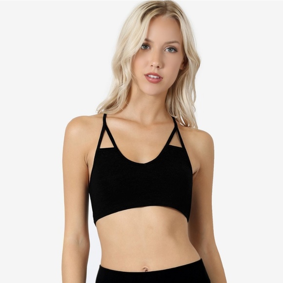Other - Black Cross Back Cotton Bralette
